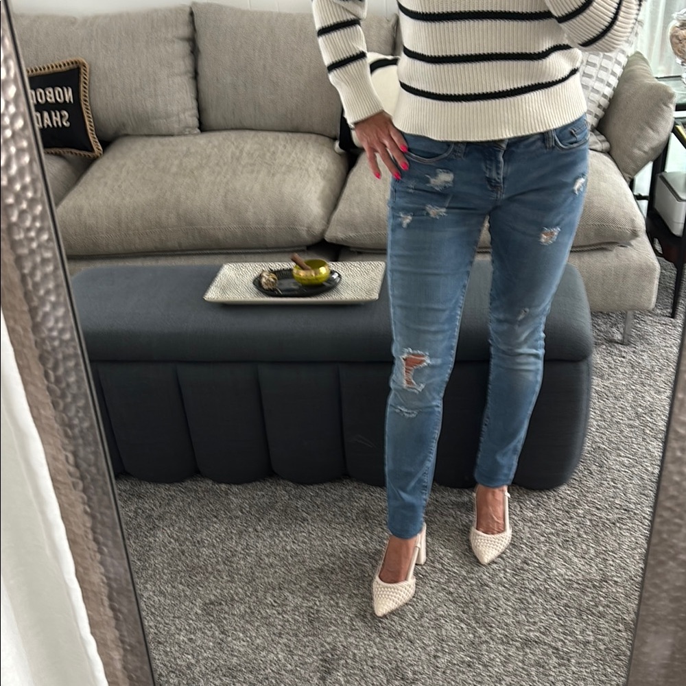 Blank NYC Blue Skinny Distressed Denim